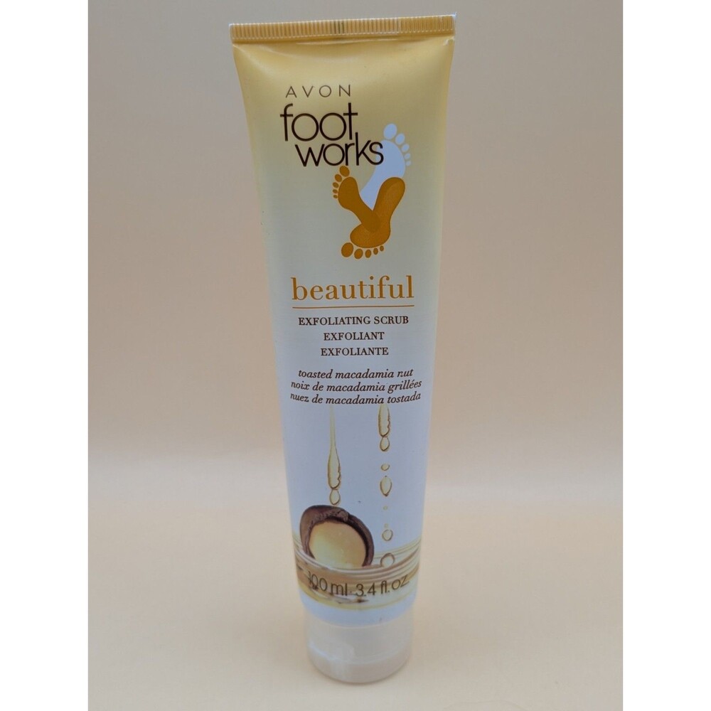 NEW Avon Foot Works Beautiful Exfoliating Scrub Toasted Macadamia Nut 3.4oz